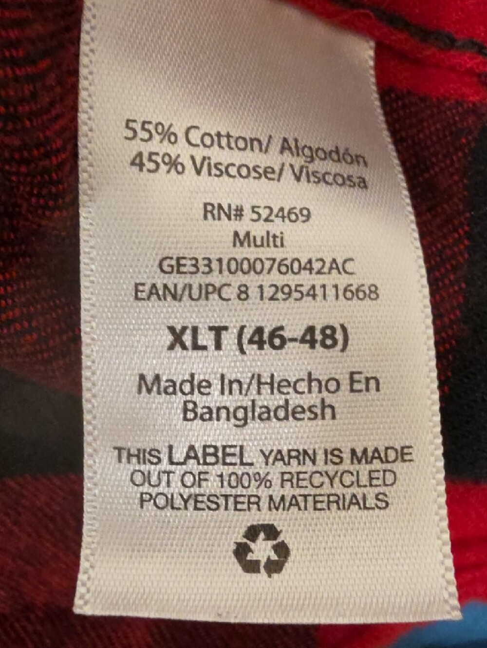 George Red and Black Flanel Plaid Button-Down Shirt - Picture 7 of 7